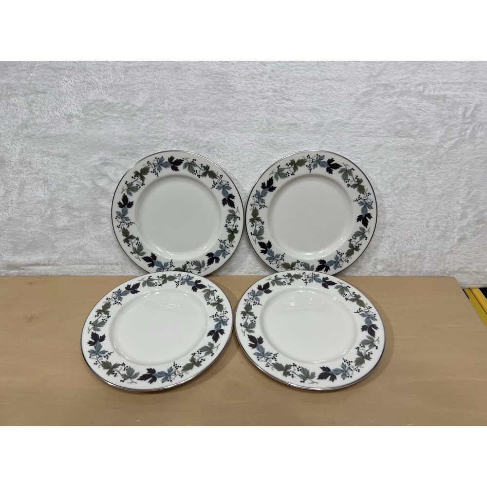 Royal Doulton Salad / Dessert Plates BURGUNDY Pattern Set Of 4